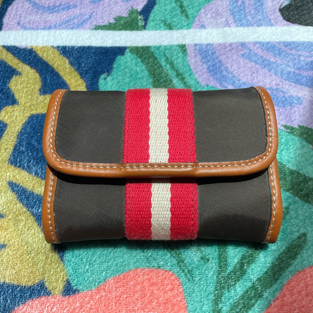 Hold Everything Brown and Red Striped Women's Jewelry Wallet